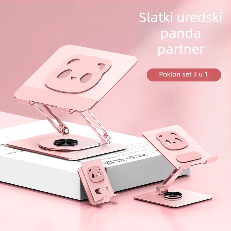 Trojedini rotirajući potpuno metalni stalak za laptop, tablet i telefon – karbon čelik • Model L203 • Univerzalna kompatibilnost • 3,3 kg