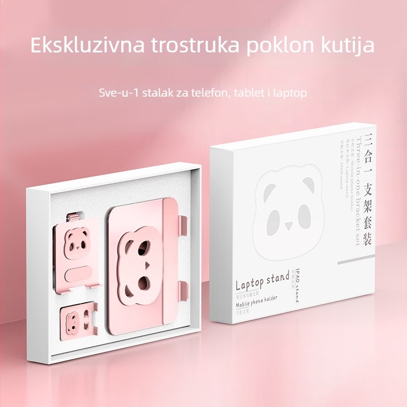 Trojedini rotirajući potpuno metalni stalak za laptop, tablet i telefon – karbon čelik • Model L203 • Univerzalna kompatibilnost • 3,3 kg