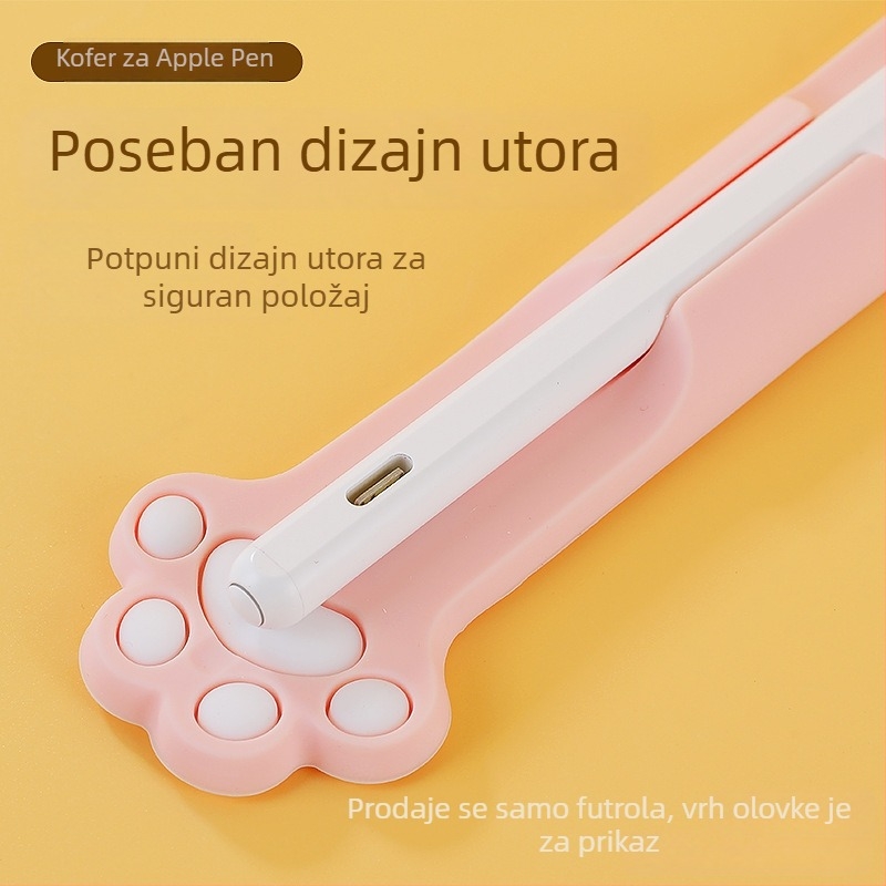 Silikonska zaštitna futrola za iPad stylus s adhezivnom pozadinom i magnetskim držačem za Apple Pencil (gen 1 i gen 2)