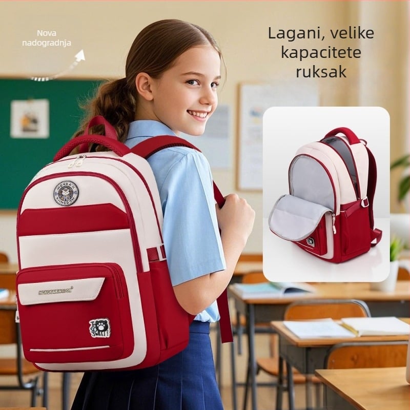 Unisex školski ruksak za tinejdžere, velikog kapaciteta, lagan, zaštita kralježnice, prozračan i vodootporan