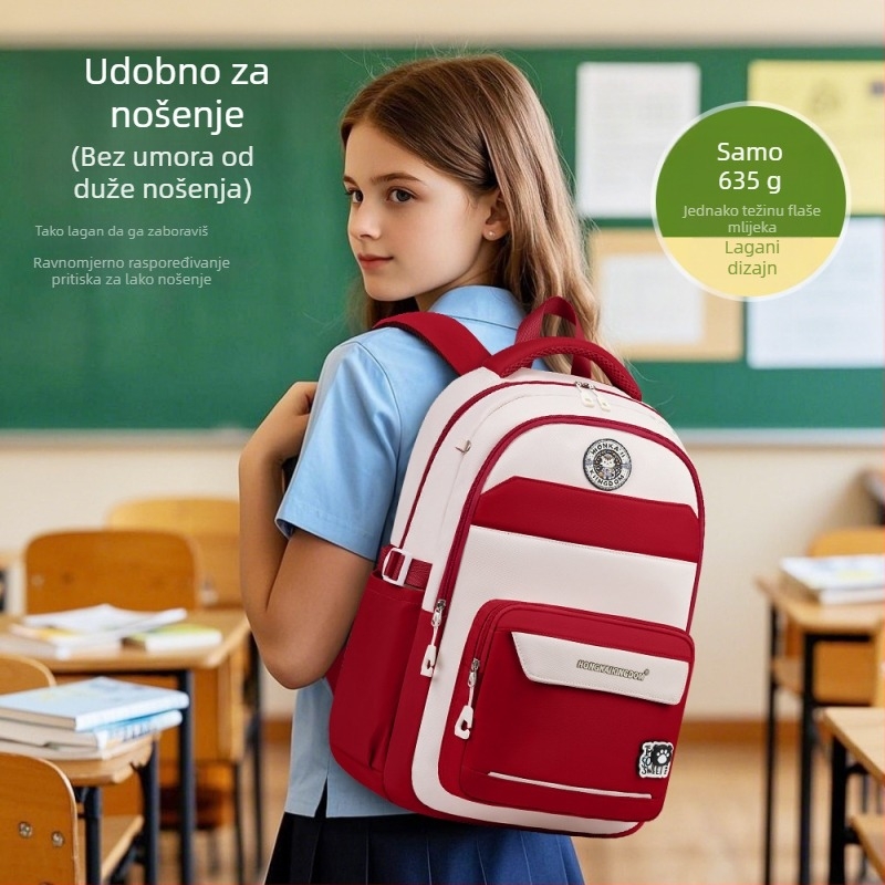 Unisex školski ruksak za tinejdžere, velikog kapaciteta, lagan, zaštita kralježnice, prozračan i vodootporan