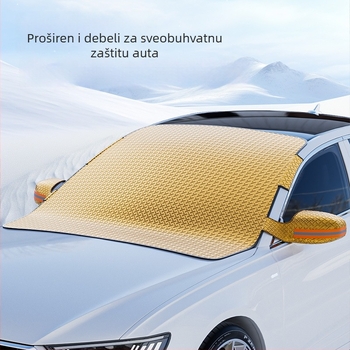 Automobilski snježni štit s suncobranom za auto – debeli zimski dizajn, aluminijska folija, ugrađena montaža, univerzalna kompatibilnost, 350 g