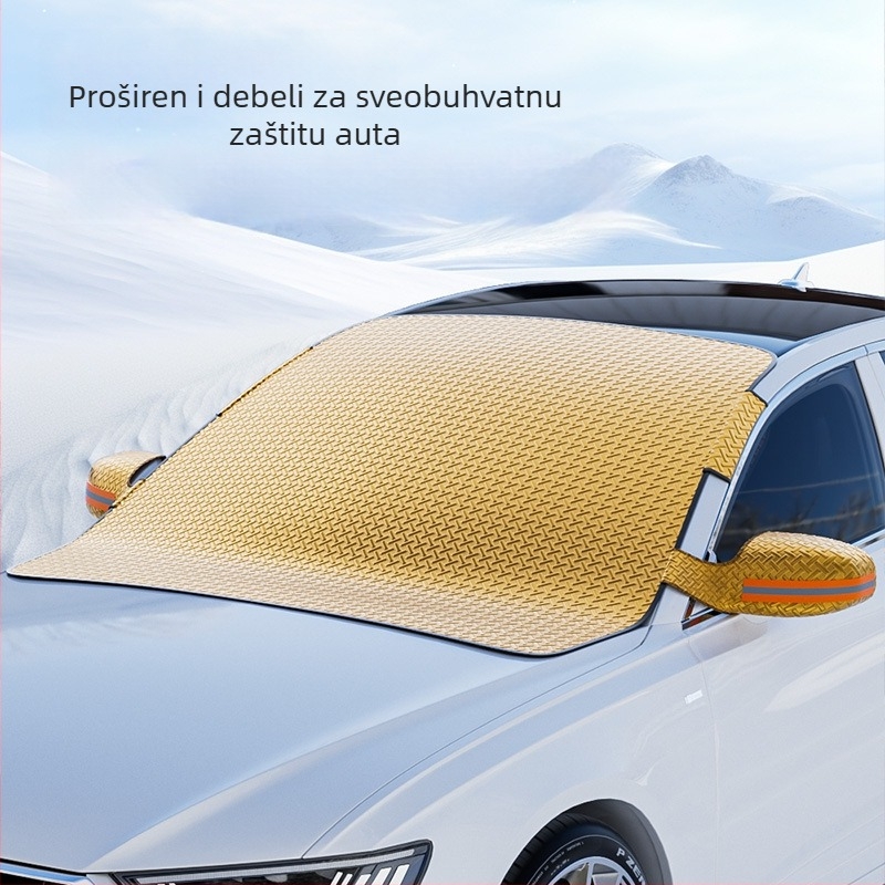 Automobilski snježni štit s suncobranom za auto – debeli zimski dizajn, aluminijska folija, ugrađena montaža, univerzalna kompatibilnost, 350 g