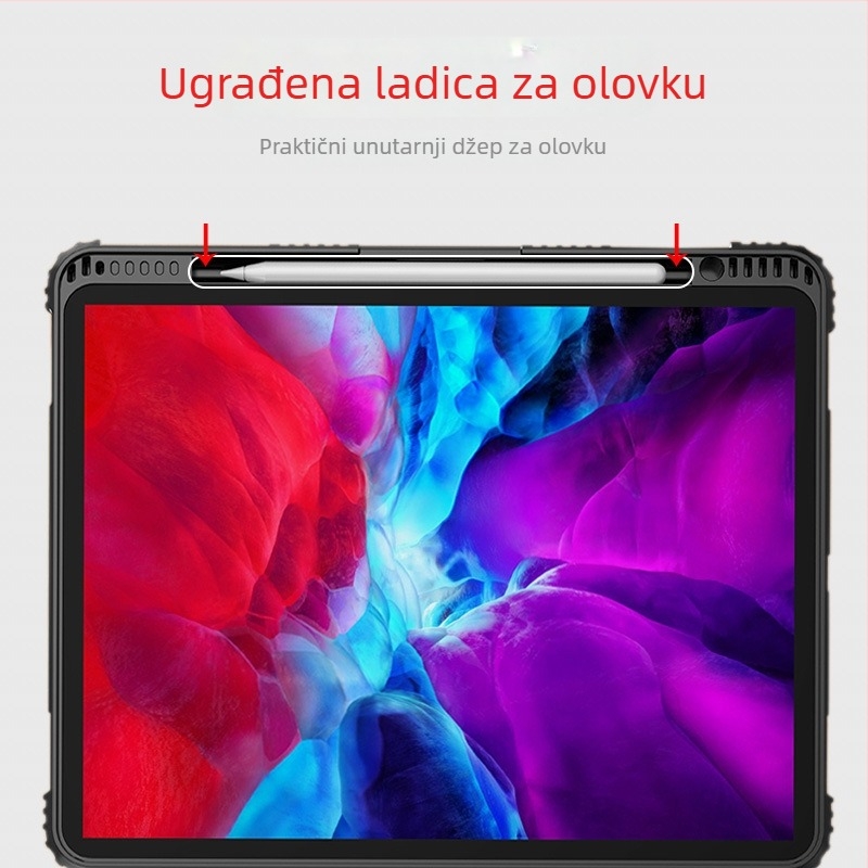 NOVEL zaštitna futrola za iPad za Apple iPad, TPU+PC+PU, otporna na padove, magnetsko pričvršivanje, otporna na habanje, otporna na otiske prstiju, poslovni stil, prilagodljiva