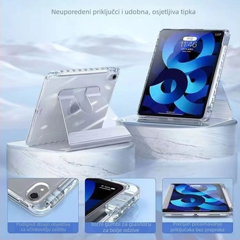Prozirno akrilno kućište za iPad s džepom za olovku 12,9 inča; magnetsko prozirno kućiste za 10,5 inča