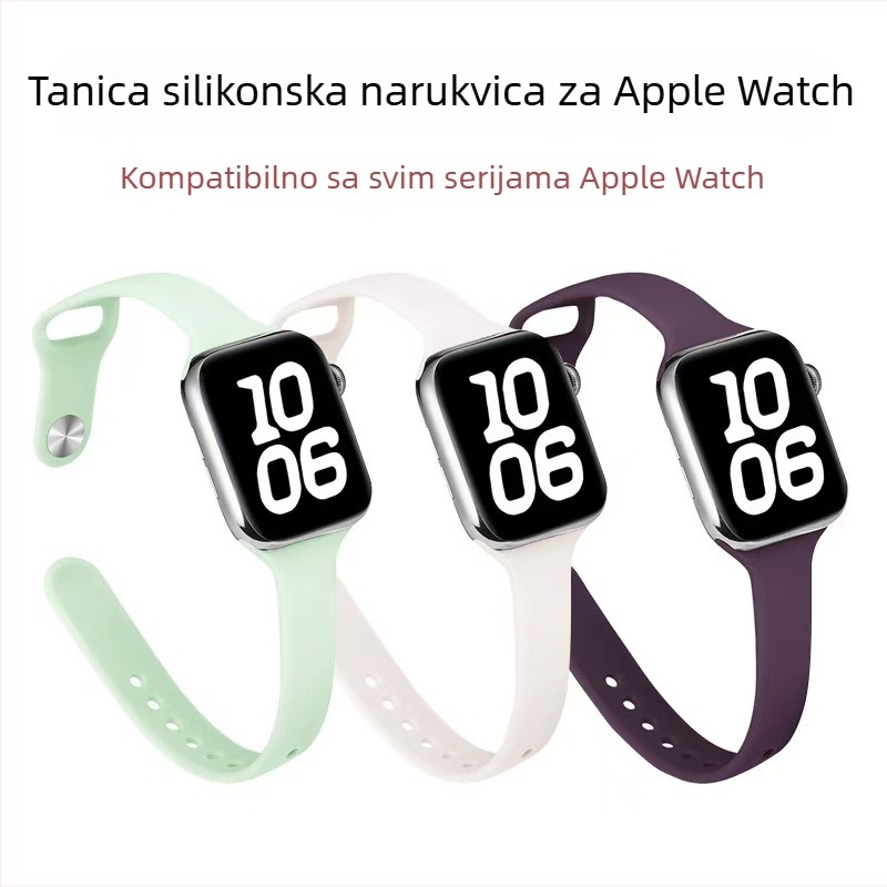 Silikonska narukvica za Apple Watch, kompatibilna sa Series 1–11, Ultra 1–3 i SE3, s kopčom na klik