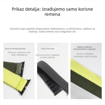 Najlonski tkaninski sportski remen s Velcro za Apple Watch (38–49 mm), širina 20/22 mm.