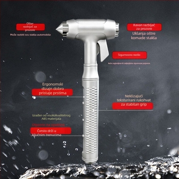 Auto sigurnosni čekić, aluminijska legura, težina 0,2 kg, prilagodljivo