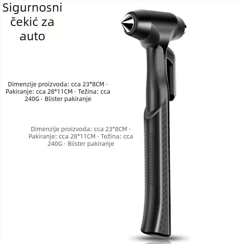 Zhongheng Auto Čekić za Razbijanje Prozora – Sigurnosni Alat, ABS + Metal, 210 g, Podrijetlo Zhejiang, Licencirana Privatna Etiketa