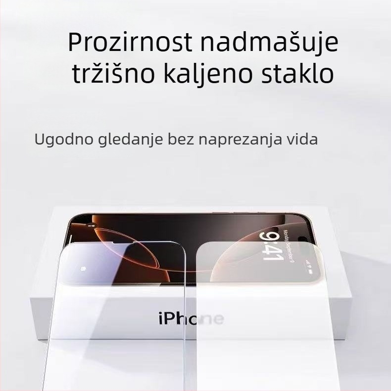 Staklena zaštita zaslona za iPhone 17 Pro Max s AR anti-refleksijom i elektroplatinim završnim slojem, HD