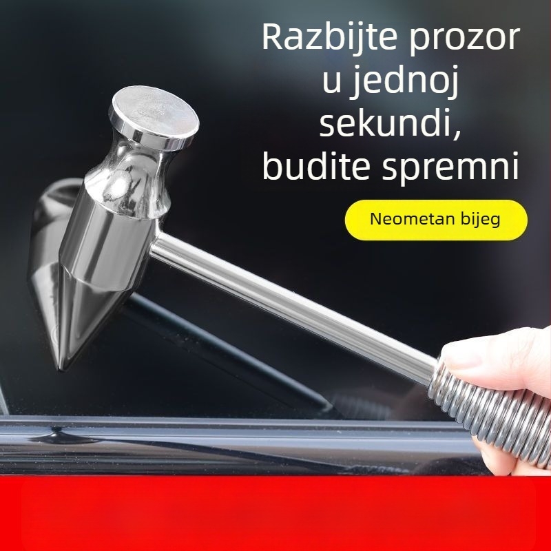 Automobilski sigurnosni čekić s razbijačem stakla i funkcijom evakuacije, ugljikova čelika