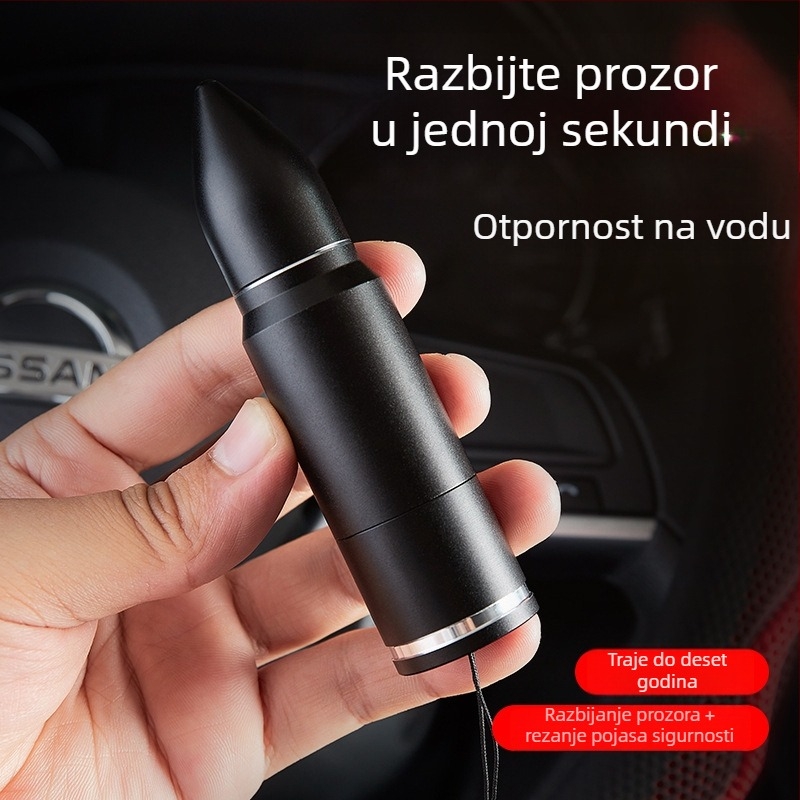 Hitni automobilni čupač prozora i mini rezač, 2-u-1 alat od aluminijske legure za bijeg (Materijal: aluminijska legura + ABS; Težina: 121 g)