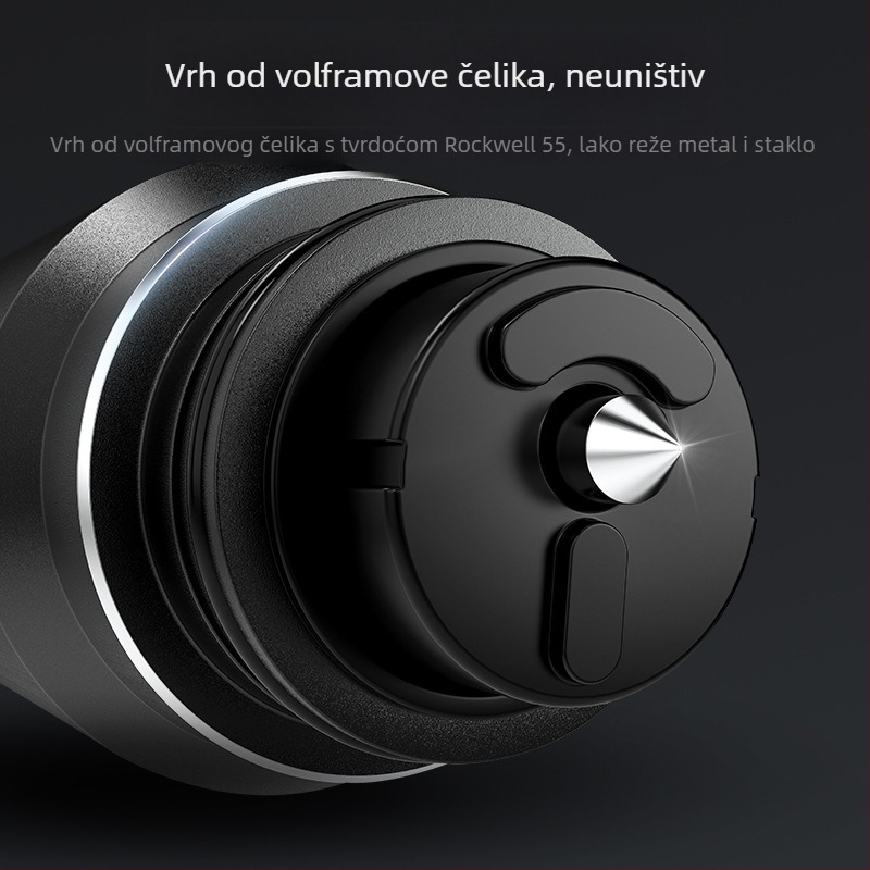 Hitni automobilni čupač prozora i mini rezač, 2-u-1 alat od aluminijske legure za bijeg (Materijal: aluminijska legura + ABS; Težina: 121 g)