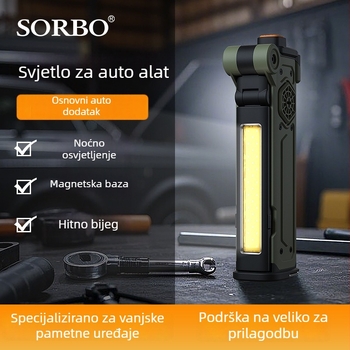 Auto razbijač stakla s LED svjetlom i hitnim osvjetljenjem, magnetska kopča, rezanje sigurnosnog pojasa, ABS