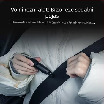 Automobilski sigurnosni čekić za razbijanje stakla i spašavanje — aluminijska legura + ABS, lagan 0,08 kg, prilagodljiv, podržava privatne marke