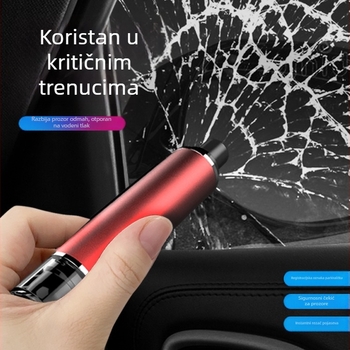 Mu travel 2-u-1 automobilski sigurnosni čekić s magnetskim parking znak, aluminijska legura, 50 g
