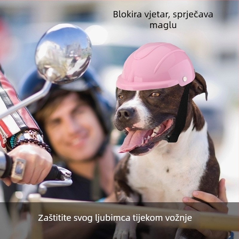 Kaciga za kućne ljubimce za mačke i pse – monokromatska plastika, twill tkanina, lakirana površina, pogodna za četiri sezone, opušten stil