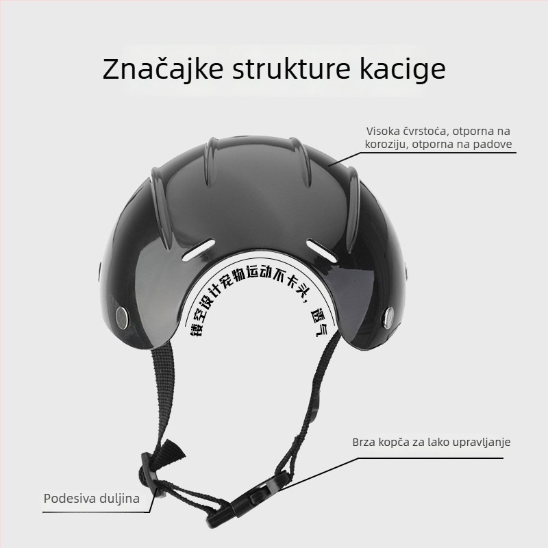 Kaciga za kućne ljubimce za mačke i pse – monokromatska plastika, twill tkanina, lakirana površina, pogodna za četiri sezone, opušten stil