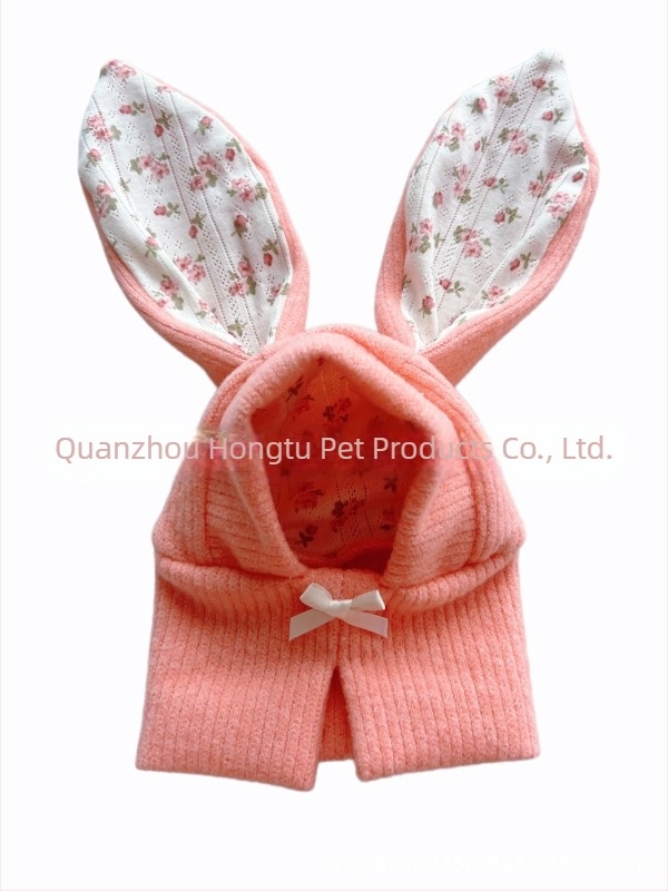 Šešir za kućne ljubimce s Uskrsnim zajačićem, uši psa i šalom, pleteni poliester, jedne boje, strojno tkanje twill, za sve sezone
