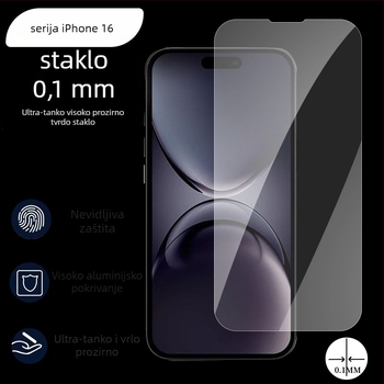Tvrdo staklo zaštitnik zaslona za iPhone 16 Pro, ultra-tanki prednji film, HD jasnoća, otporan na prašinu, otiske prstiju, otpornost na padove