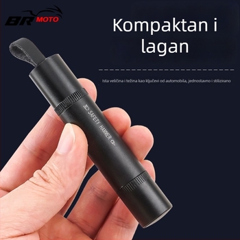 Auto sigurnosni čekić – višenamjenski spašavajući alat za razbijanje prozora (Brand: BR; Materijal: aluminijska legura + ABS; Težina: 88 g)