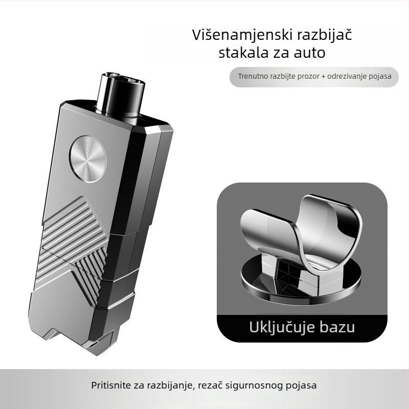 Automobilski čekić za bijeg – višefunkcijski razbijač prozora, prijenosni nužni alat — Materijal: ABS + metal; Težina: 100; Prilagodba dostupna