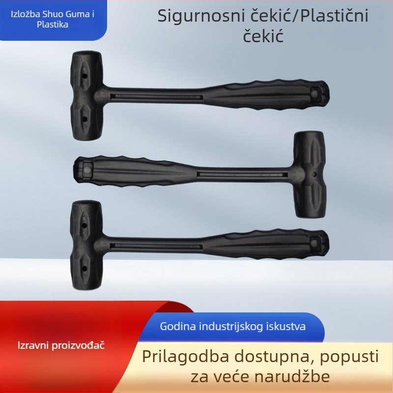 Kružni plastični čekić za montažu namještaja – plastična glava i drška, kućno poboljšanje, prilagodljiva obrada