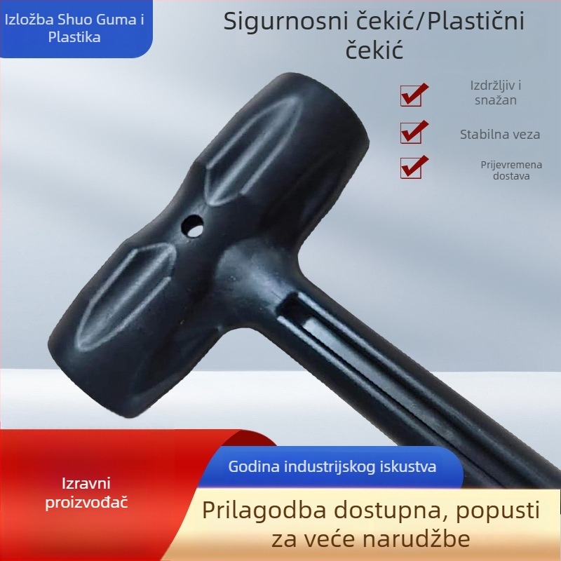 Kružni plastični čekić za montažu namještaja – plastična glava i drška, kućno poboljšanje, prilagodljiva obrada