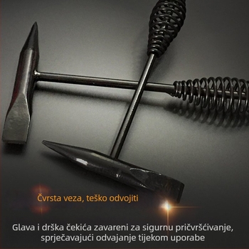 Električarski čekić s glavom od visokougljičnog čelika, dvostruka glava, čelična drška, 300 g/500 g