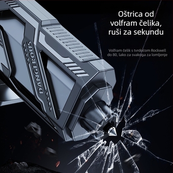 Automobilski sigurnosni čekić s rezačem sigurnosnog pojasa – Višenamjenski mini prenosni alat za nuždu, PC+ABS materijal, Težina 0,2 kg