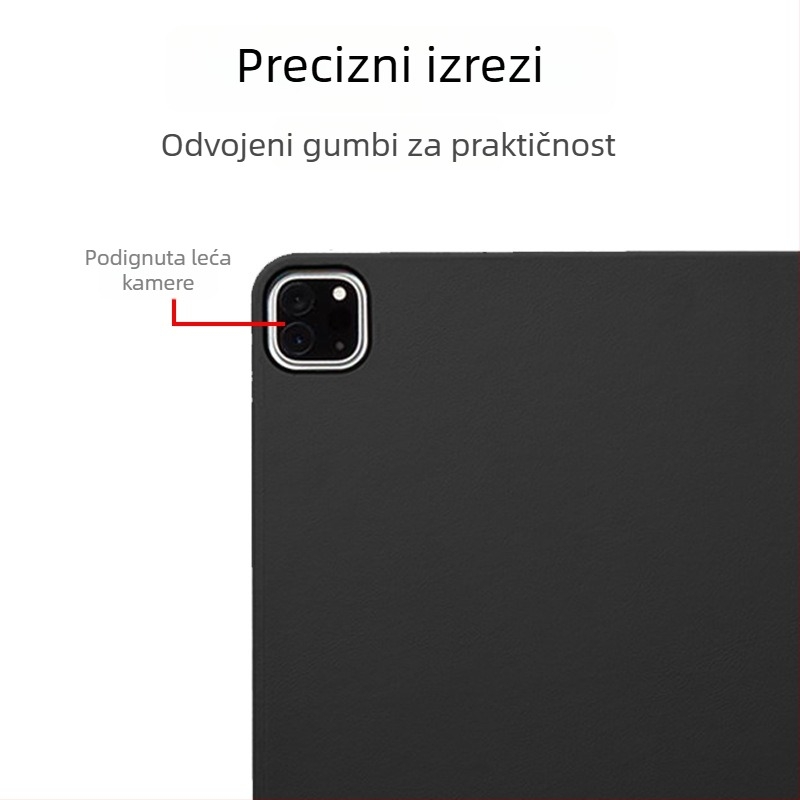 Silikonska zaštitna futrola za iPad 12,9″, 10,2″ i 11″ modele (2018) – crna