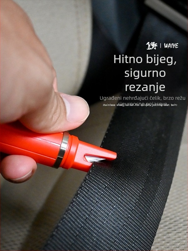 Crooked Wild 2-u-1 auto sigurnosni čekić s razbijačem stakla i rezačem sigurnosnog pojasa