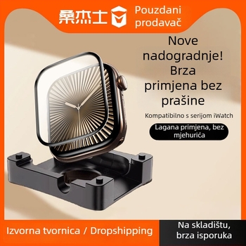 Sanjay PET zaštitni film za zaslon Apple Watch s otpornošću na otiske prstiju i potpunim pokrivanjem, kompatibilan s Apple Watch Series 9/8/7