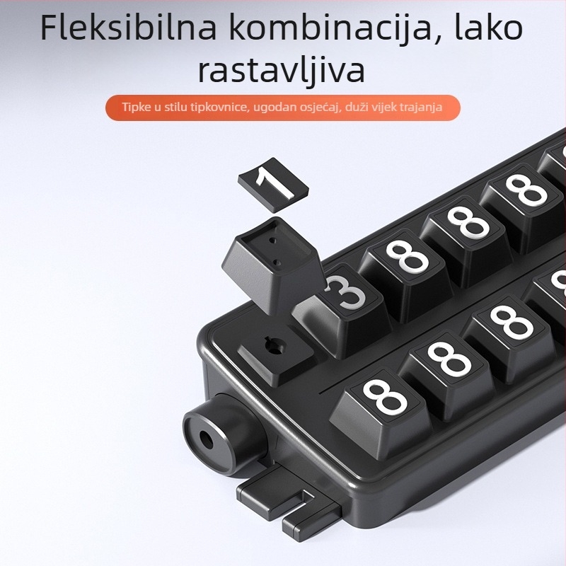 Jsn Privremeni znak za parkiranje autom s sigurnosnim čekićem, nožem od čelika i rasvjetom, višenamjenski dizajn s pločom broja telefona — Model T-61, Materijal: Plastika