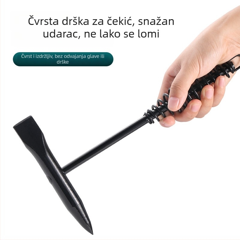 Čelični čekić s oprugom za zavarivanje, ravna glava, 300g/500g, uklanjanje zvara i hrđe, lomljenje leda, višenamjenski alat za spašavanje