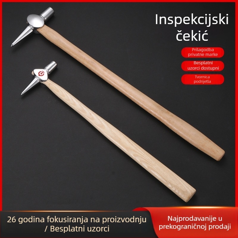 Detekcijski čekić – glava od čelika 45#, drška od drveta, neto težina 0,3, namijenjeno inspekcijama željeznice i kotlova