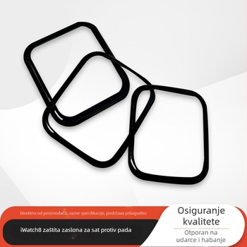 Zaštitno staklo za Apple Watch – karbonska tekstura, kaljeno staklo, vodootporno, mekan rub