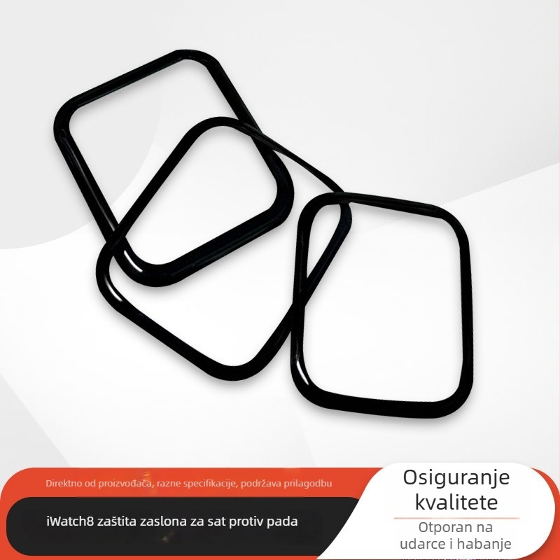 Zaštitno staklo za Apple Watch – karbonska tekstura, kaljeno staklo, vodootporno, mekan rub