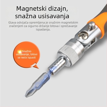 38-u-1 set odvijača s klikom, 180° funkcija, krom-vanadijevo čelika, 38 alata, za popravak motocikala i strojeva (krom-vanadijevo čelika • 38 alata • 180° funkcija • za popravak motocikala i strojeva)