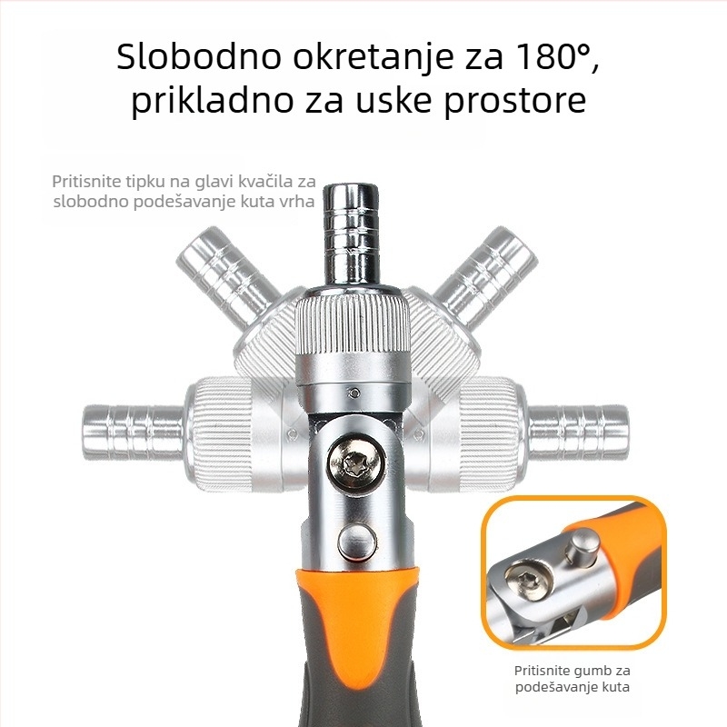 38-u-1 set odvijača s klikom, 180° funkcija, krom-vanadijevo čelika, 38 alata, za popravak motocikala i strojeva (krom-vanadijevo čelika • 38 alata • 180° funkcija • za popravak motocikala i strojeva)