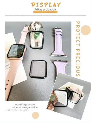 Kaljeni filmski zaštitnik zaslona za Apple Watch Series 2–5, cijeli zaslon, zakrivljeno staklo, branda Shengweixing, ambalaža Opp bag