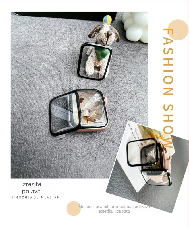 Kaljeni filmski zaštitnik zaslona za Apple Watch Series 2–5, cijeli zaslon, zakrivljeno staklo, branda Shengweixing, ambalaža Opp bag