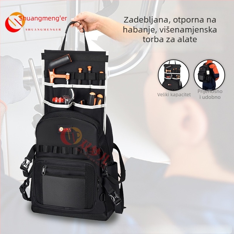 Double Dreamer SJ-0005 torba za alat na rame za instalatere — izdržljiva, ojačana, višenamjenska kutija za električare