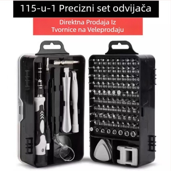 115-in-1 precizijski set odvijača za demontažu računala i mobitela (izolirani; nemagnetni; čelik 45#)