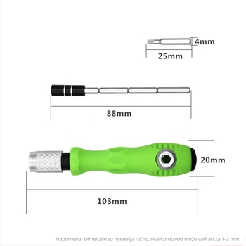 Zhuo Rui 32-u-1 magnetski odvijač set – karbonska čelika, bez izolacije, višenamjenski alat za demontažu mobilnih telefona, računala i prijenosnih računala
