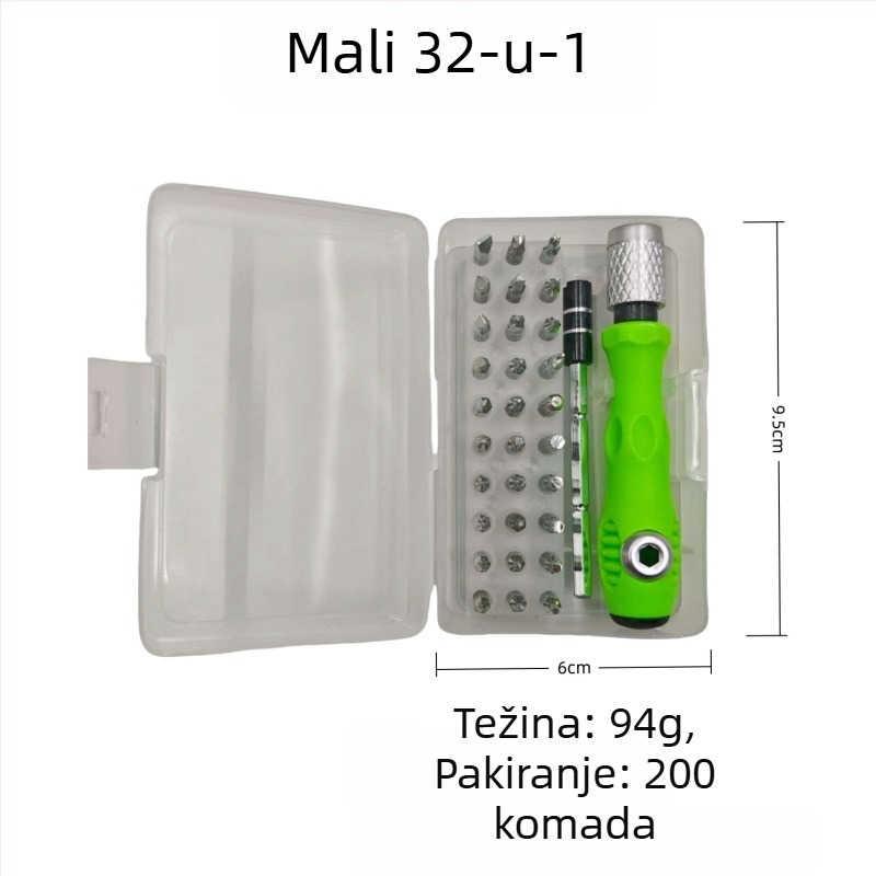 Zhuo Rui 32-u-1 magnetski odvijač set – karbonska čelika, bez izolacije, višenamjenski alat za demontažu mobilnih telefona, računala i prijenosnih računala