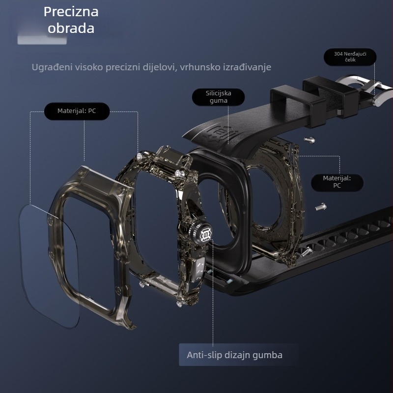 Zaštitni kućište za Apple Watch – vodootporno, TPU+PC materijal, prilagođeni dizajn, kompatibilno s Watch4