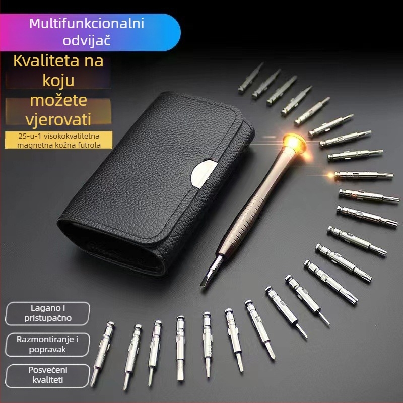 25-u-1 multifunkcionalni magnetski set odvijača za popravak telefona, prijenosnih računala i tableta, od karbonske čelika