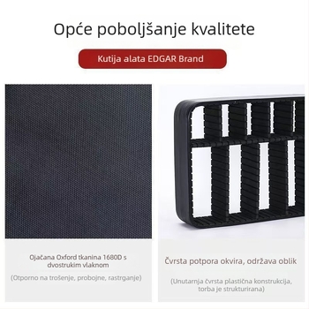 Torba za alate električara - prijenosna, velika kapaciteta, Oxford platna, otporna na habanje, dvostruki sloj skladištenja