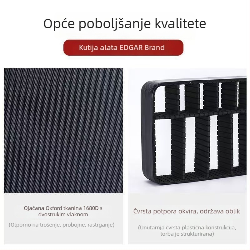 Torba za alate električara - prijenosna, velika kapaciteta, Oxford platna, otporna na habanje, dvostruki sloj skladištenja